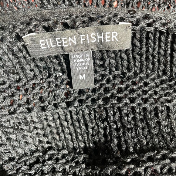 Eileen Fisher Chainmail Shadow Knit Sequins M - Picture 5 of 6